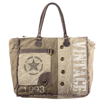 OHLAY KB348 TOTE Upcycled Canvas Genuine Leather women bag western handbag purse